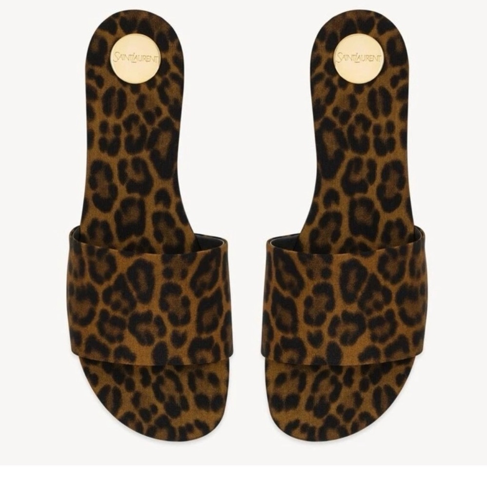 Saint Laurent Animal Print Slides